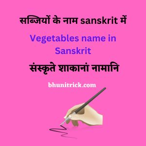 Vegetables name in Sanskrit