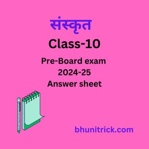 Pre-board exam 2024-25 Sanskrit class-10 Answer sheet